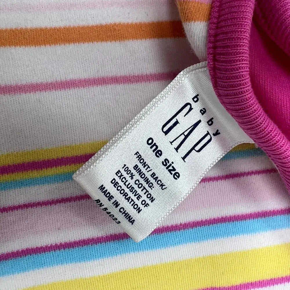 Baby‎ Gap Vintage Blanket Cotton Reversible Pink Striped Tropical Fish 2003